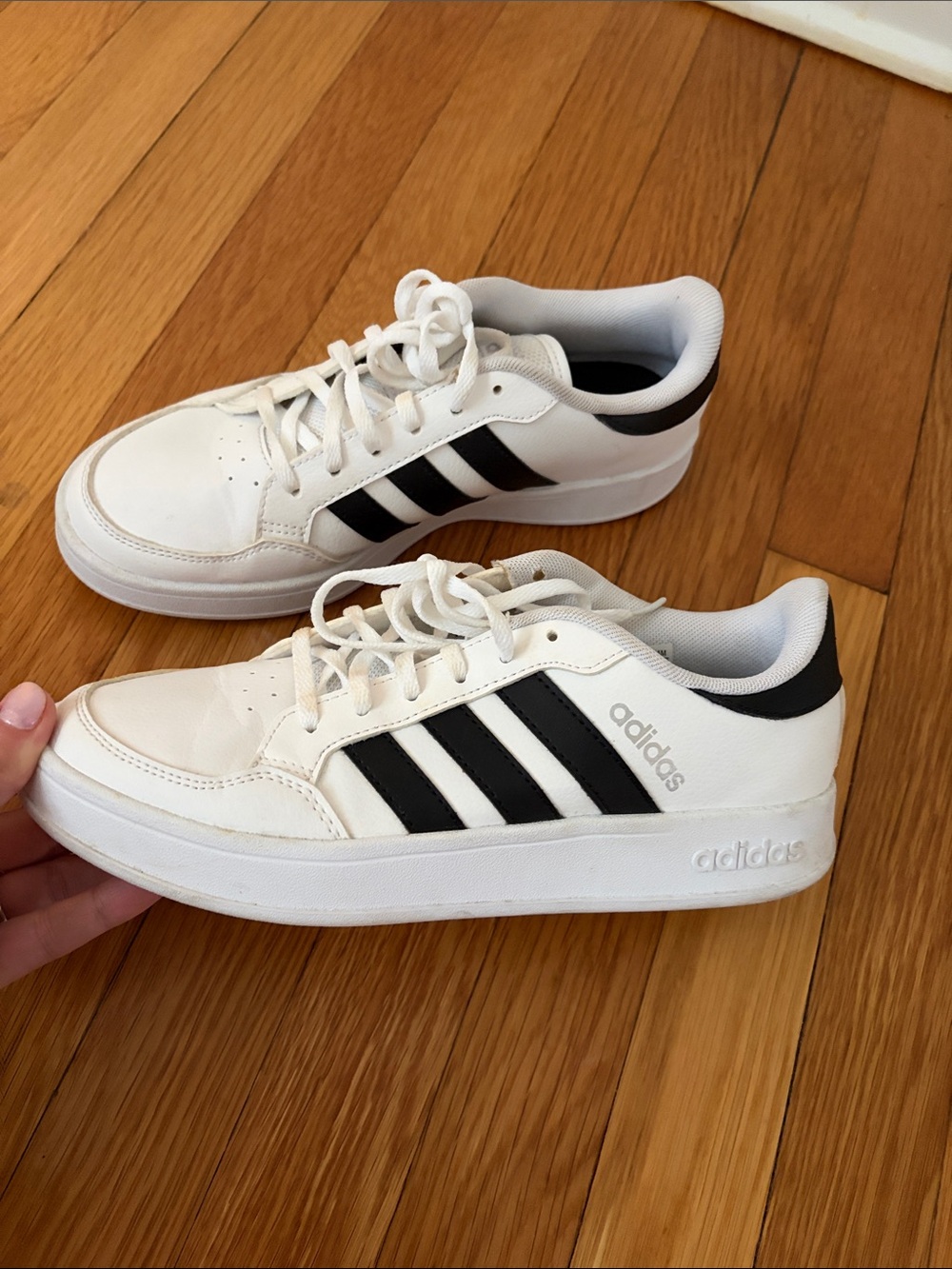 adidas women’s White and Black Low-Top Sneakers - Picture 5 of 7